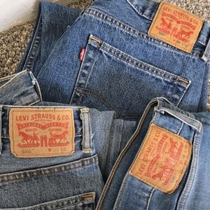 3 pair lot of men's Levi 505 541 550 denim jeans size 32
